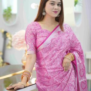 গোলাপ মায়া শাড়ী